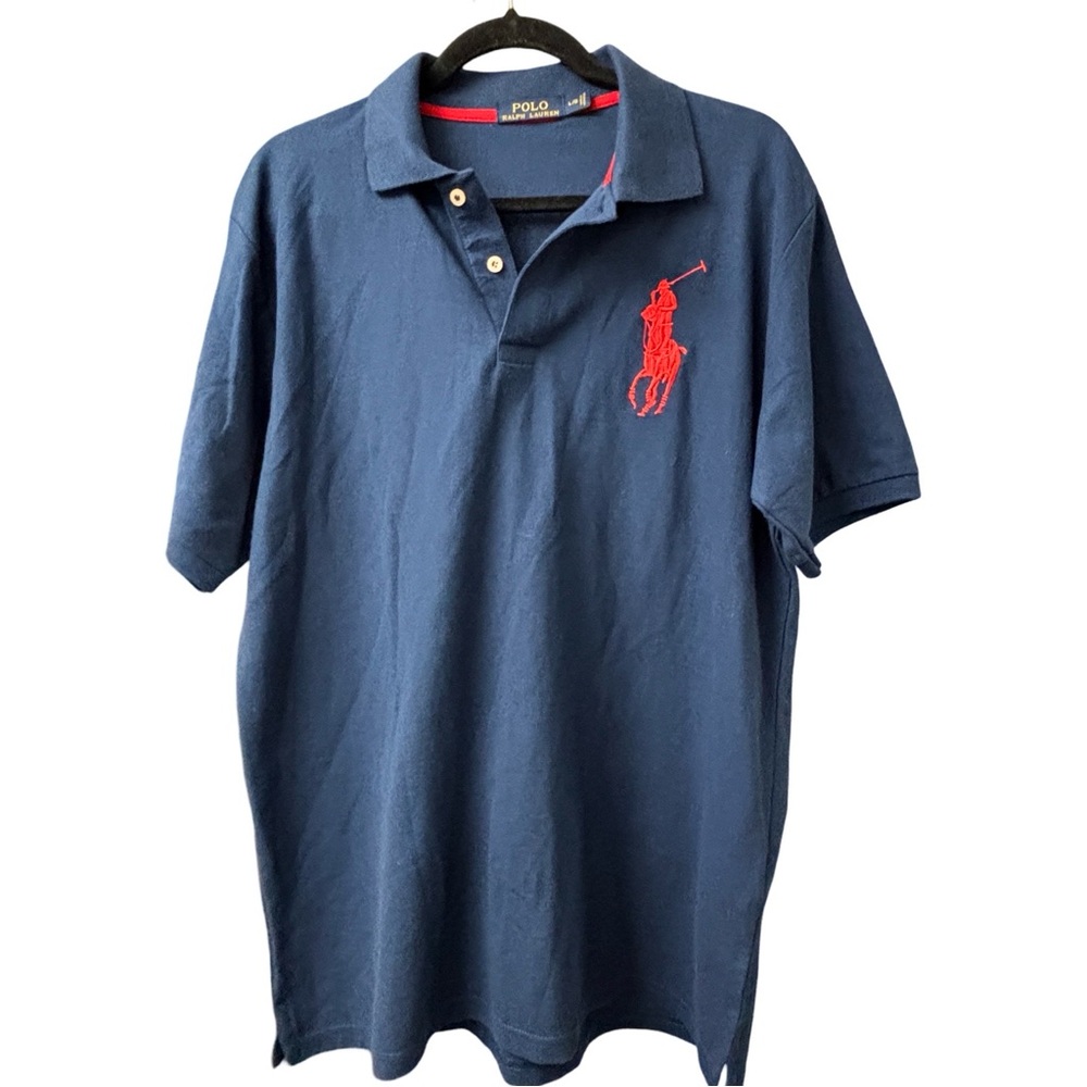 Polo Ralph Lauren Big Pony Mesh Polo Shirt Navy Blue Men’s Size Large